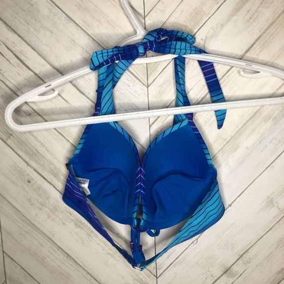 La vie en rose aqua swim bikini top blue halter - Picture 2 of 6